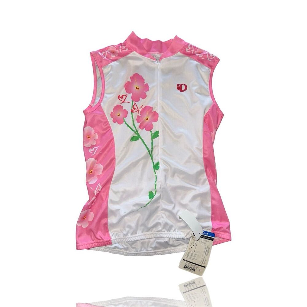 Pearl Izumi Women's M Pink Floral Sleeveless Cycling Jersey: NWT: